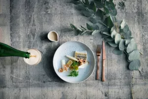 Schelvis met Vlaamse grijze garnalen en saus met Oude Geuze