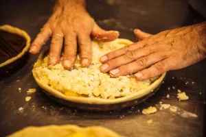 "Limburgse vlaai" BGA met "knibbelkens" of "strooisel"