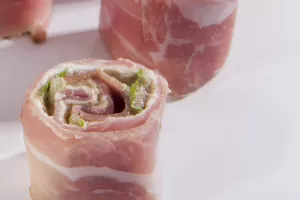 Rolletje Ganda ham met aubergine