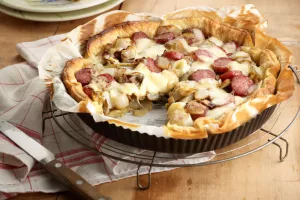 Brabants grondwitloof/droge ringworst uit het Meetjesland/Postelse harde abdijkaas