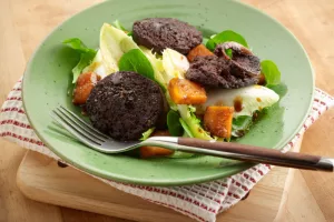 Bloedworst/grondwitloof/Vlaams roodbruin bier/Limburgse stroop