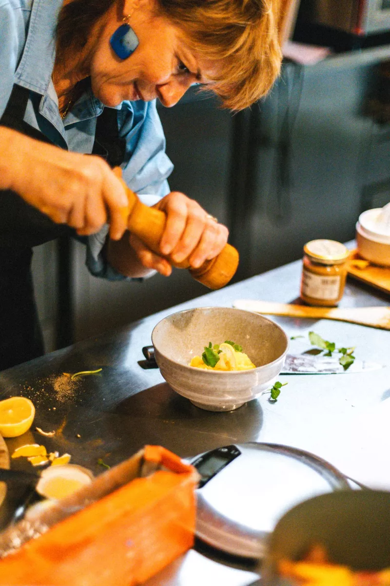 Risotto van Vlaamse gerookte heilbot, pompoen en citroen Streekproduct.be