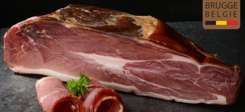 Vlaamse gerookte gepekelde hesp Streekproduct.be