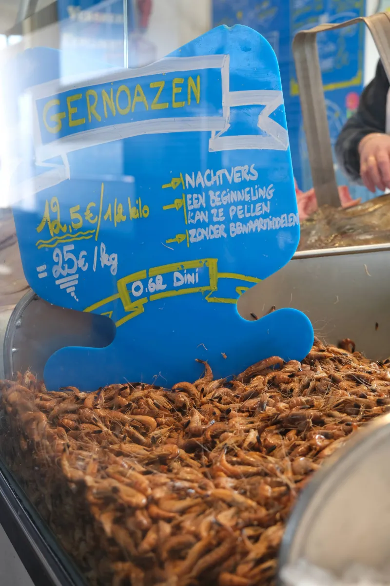 Oostendse garnalen te koop aan de vistrap Streekproduct.be